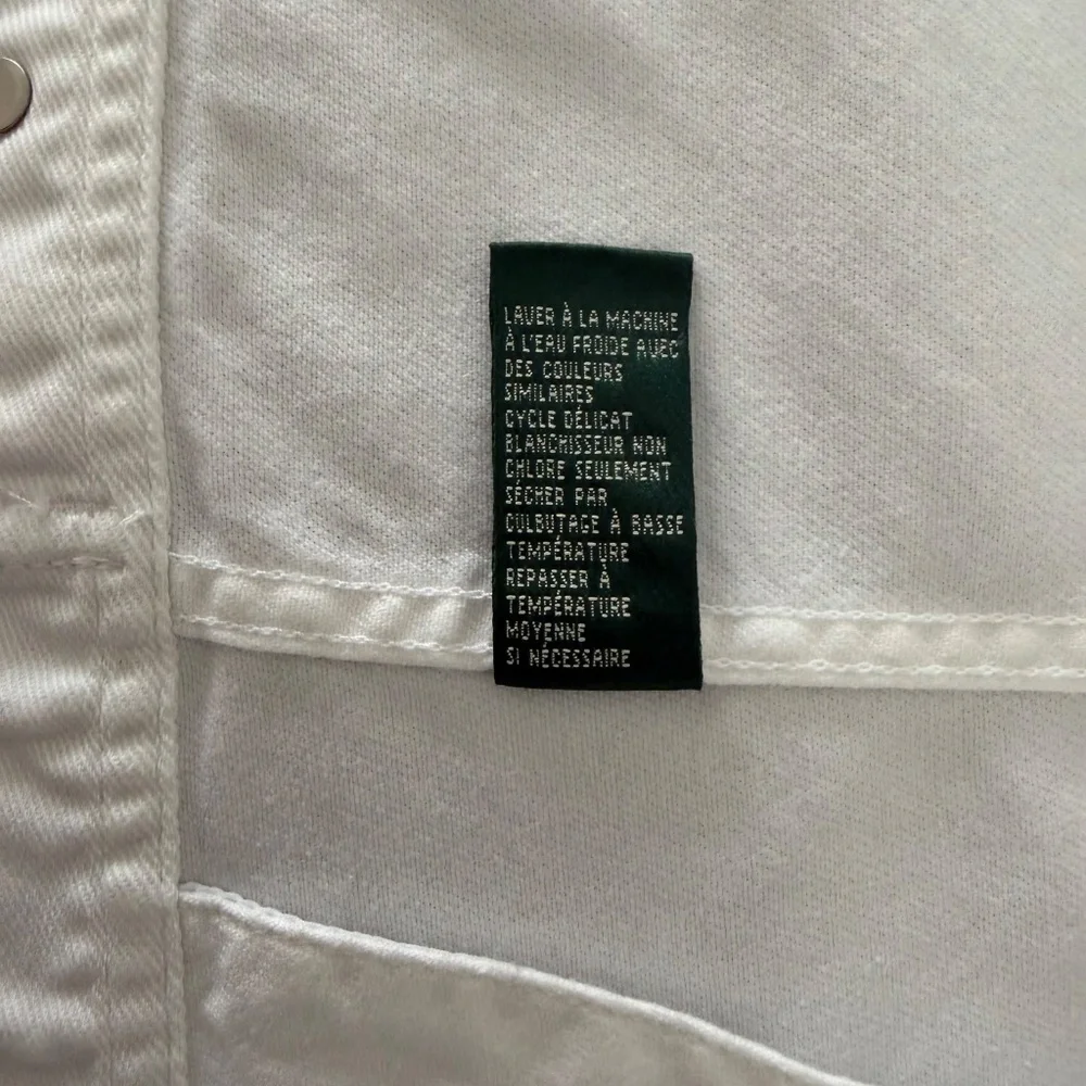 Lauren Jeans Co., Ralph Lauren, White Denim Trucker Jean Jacket  Large - Picture 8 of 9